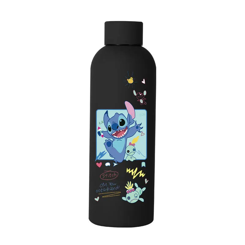Lilo&Stitch Insulated Cup Sports Small Mouth Bottle Angel Colour Double-layer Vacuum Stainless Steel Cola Coffee Frosted Bottle