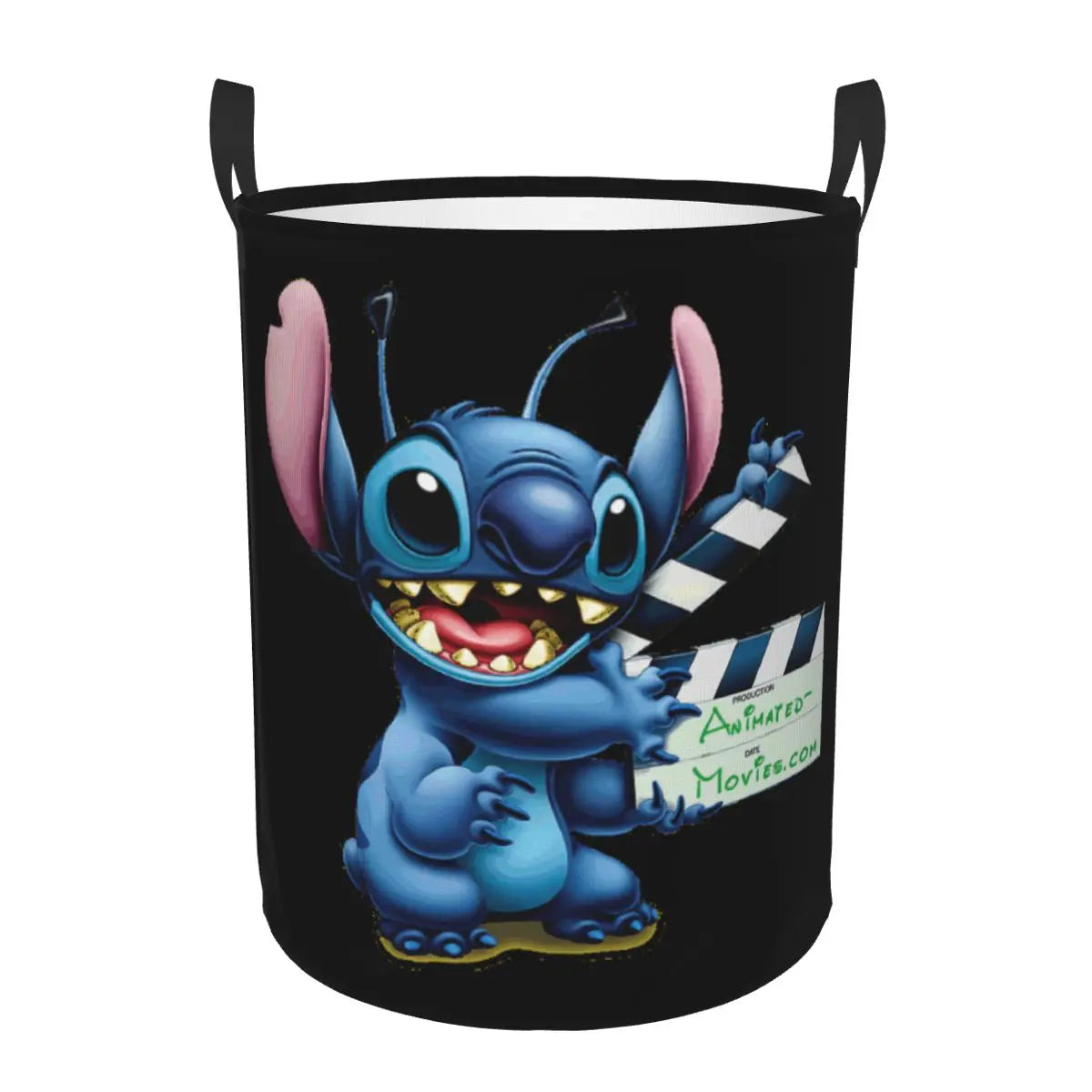 Customized SLilo And Stitch Cartoon Laundry Hamper Large Storage Basket Anime Kids Nursery Toy Organizer