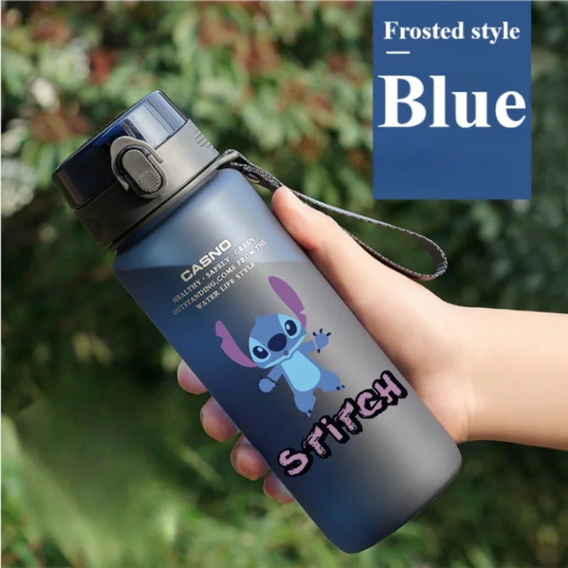 Lilo&Stitch 560/800/400ML Water Cup Children Portable Plastic Transparent Straw Stitch Outdoor Large Capacity Sport Water Bottle