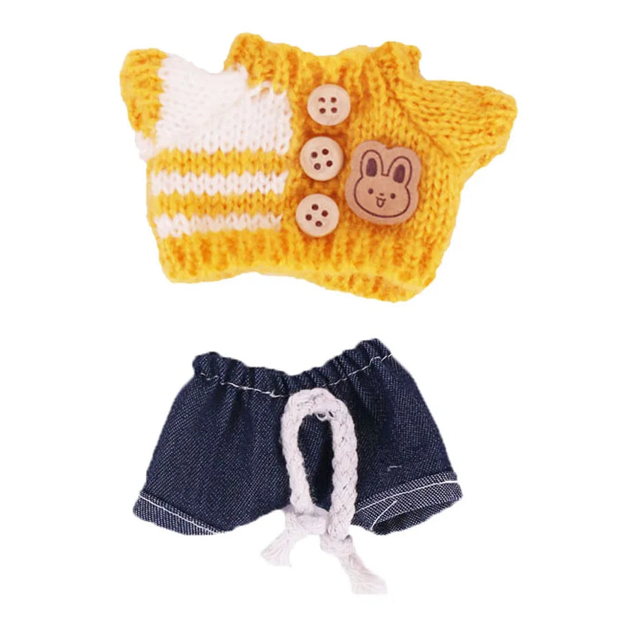 Doll Sweater Pants Shoes set For labubu Clothes 17 cm Doll Accessories,Toys For Girls,Christmas Festival Birthday Present