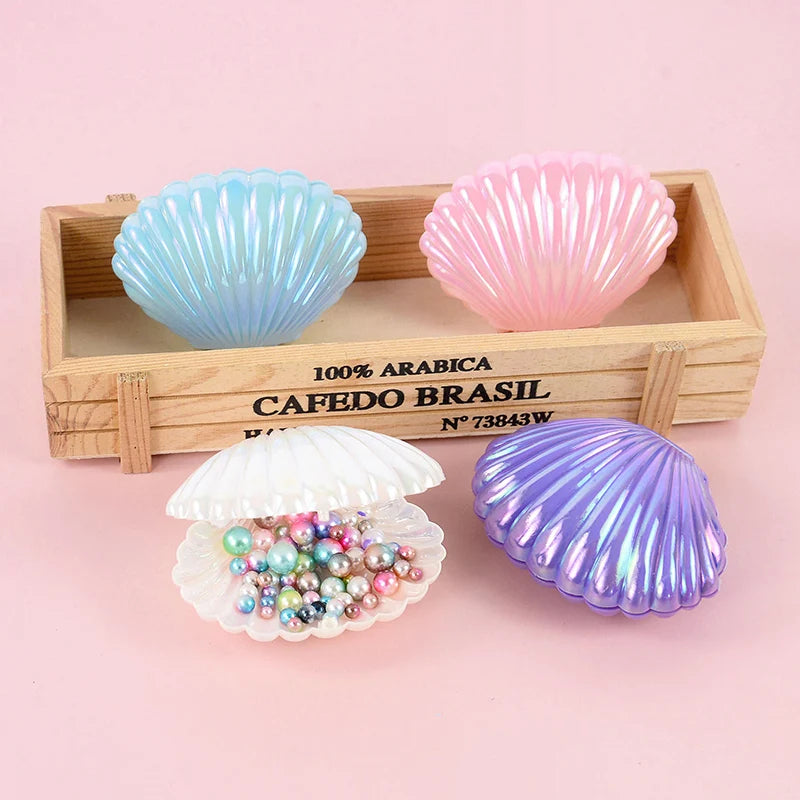 5/10pcs Shell Shaped Candy Gift Box Girls Mermaid Birthday Party Decor Wedding Baby Shower Favors Christmas Jewelry Storage Box