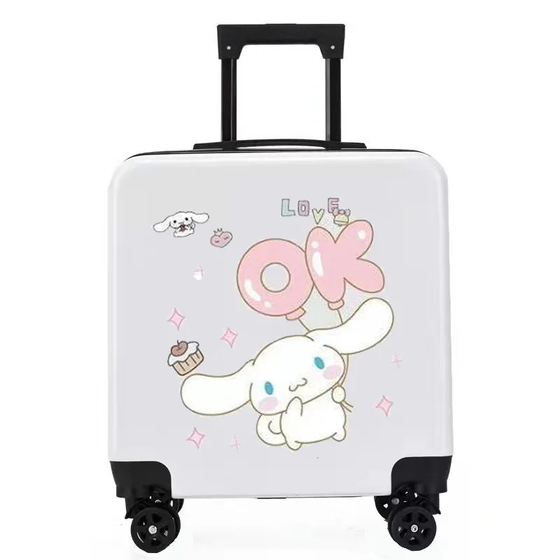 Sanrios New Child Trolley Case Cute Cartoon Kuromi Anime Hello Kittys Universal Wheel Suitcase Boy Girl Password Lock Suitcase