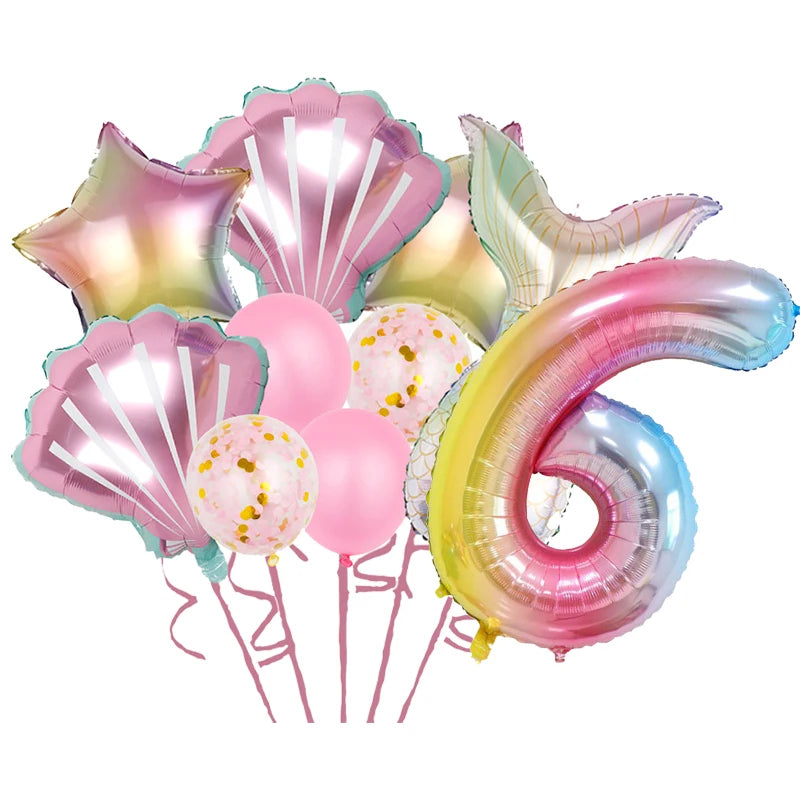 Mermaid Princes Birthday Party Decorations Disposable Tableware Gif Bag Foil Balloon Backdrop Decor Baby Shower Party Supplies