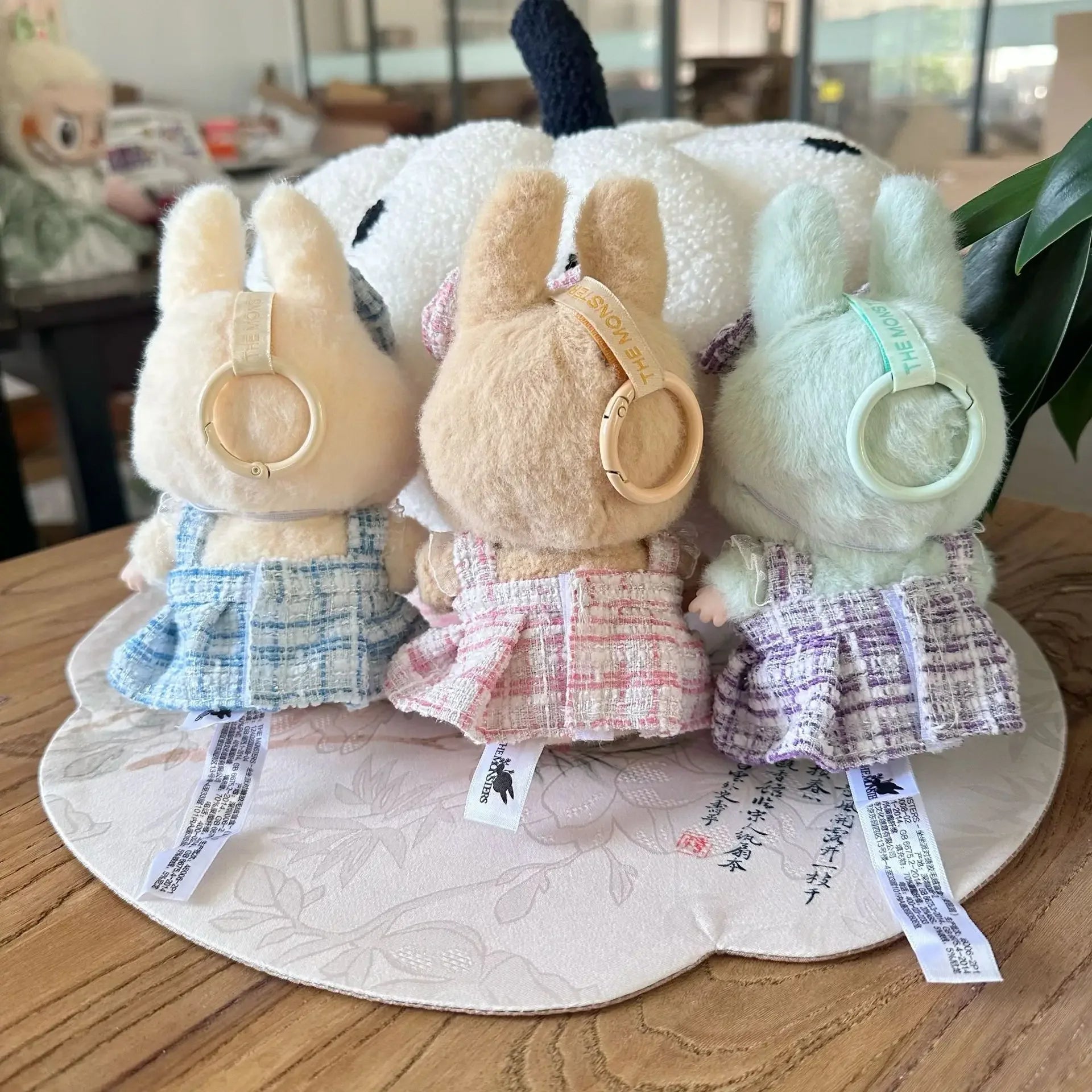 For Labubu Sitting Party Series  Classic Dress Grid Style Small Fragrance For Labubu v1 v2 Kid Gift Labubu Clothes Design style