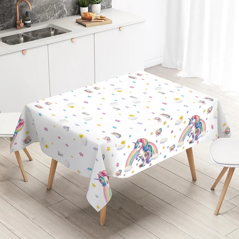 Rainbow Unicorn Disposable Tableware Happy 1st Birthday Party Decorations Kids Unicorn Theme Wedding Baby Shower Girls Supplies