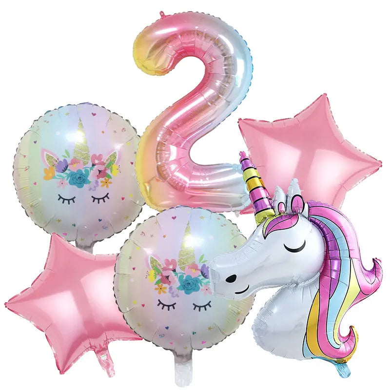 Unicorn Birthday Decoration Face Mask Gift Bags Tablecloth Unicorn Happy Birthday Balloons Candy Box Kids Birthday Party Favors