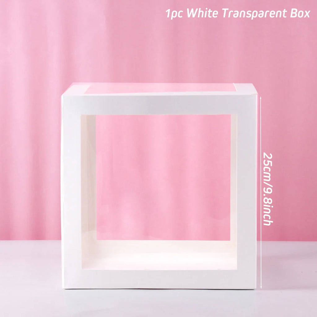 Transparent Baby Shower Box Boy Girl Birthday Decor 1st One First Birthday Wedding Party Decor Christening Babyshower Supplies