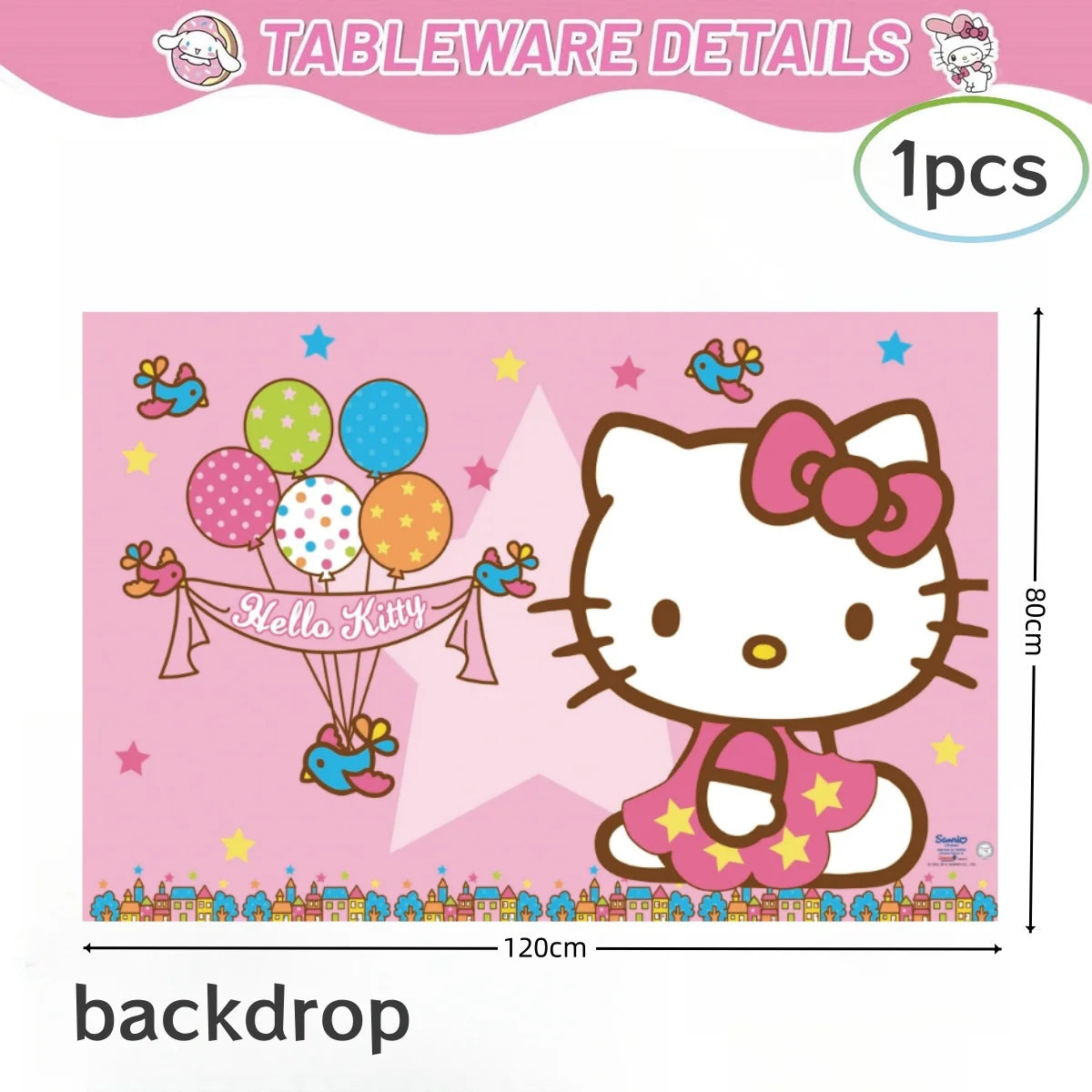 Hello Kitty Birthday Party Decorations Kawaii Cat Tableware Plate Tablecloth Baby Shower DIY stickers Girls Gifts Party Supplies