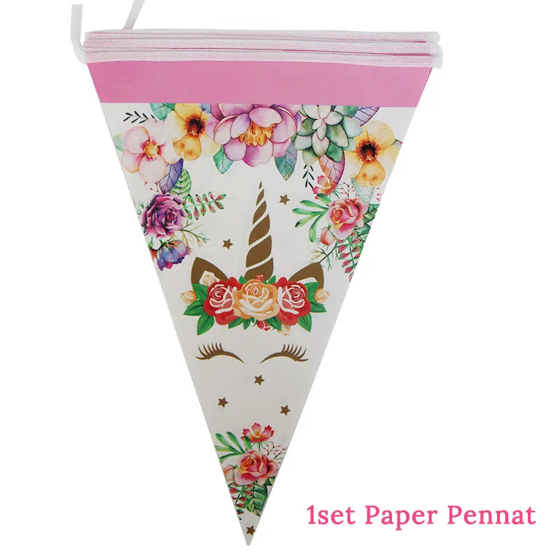81pcs Unicorn Party Supplies Unicorn Tableware Set Unicorni Paper Cup Plate Napkins Birthday Party Decoration Baby Shower Girl