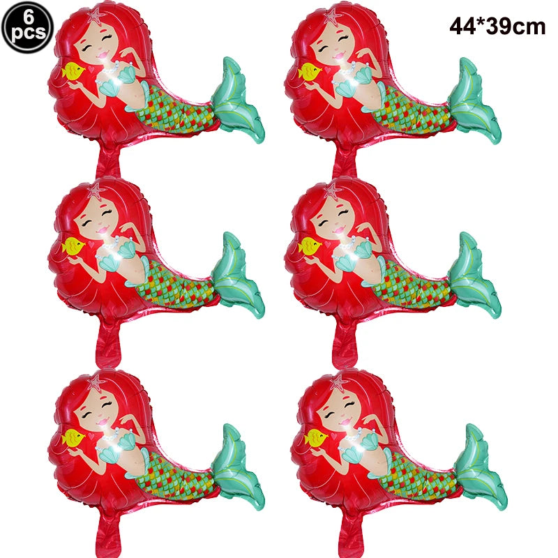 Standing Aluminum Film Smile Mermaid Balloon Children Birthday Partry Decor Supplies Lovely Surprise Toy Baby Shower Balloon