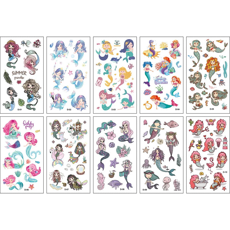 Little Mermaid Party Favors Memmaid Glasses/Tattoo Stickers/Headband/Clap Circle Toy Girls Birthday party gift Decor Baby Shower