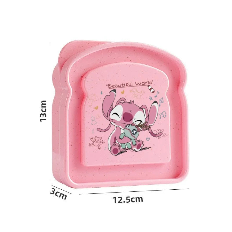 Stitch Sandwich Containers Lunch Box Toast Storage Box with Lid Portable Food Storage Case Reusable Microwave Lunch Case Gifts