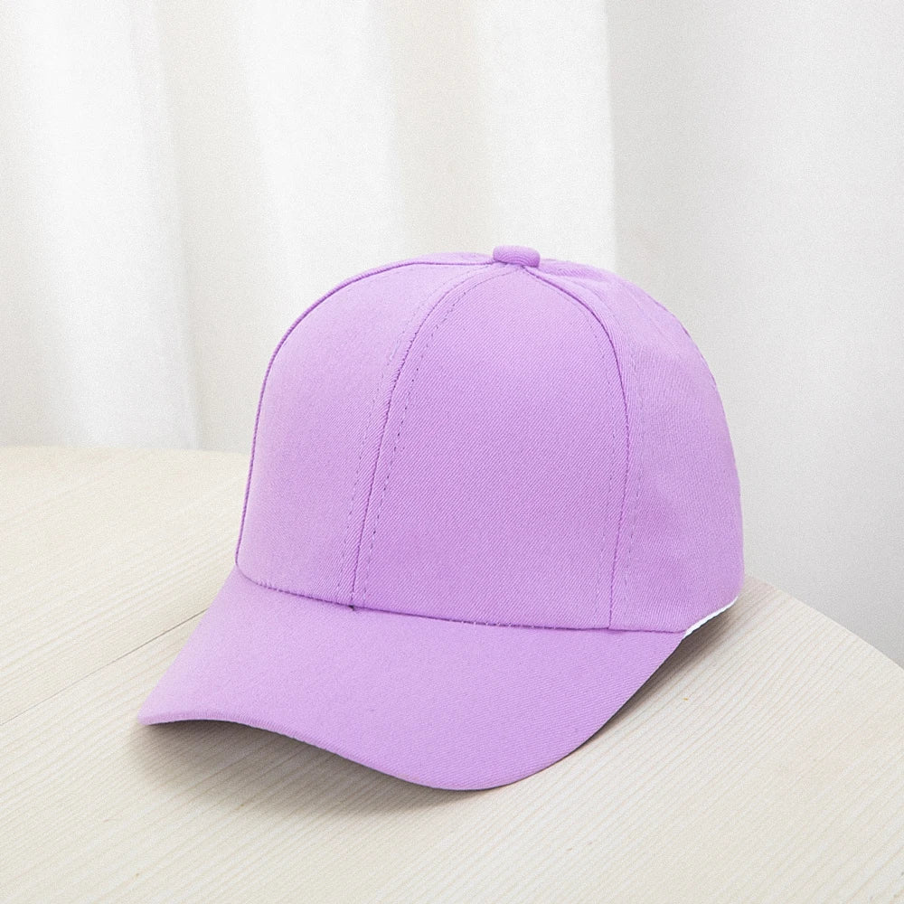 1pcs 2024 New   Fashion Candy Color Kids Baseball Cap  Sun Protection Adjustable Travel Children Baseball Cap