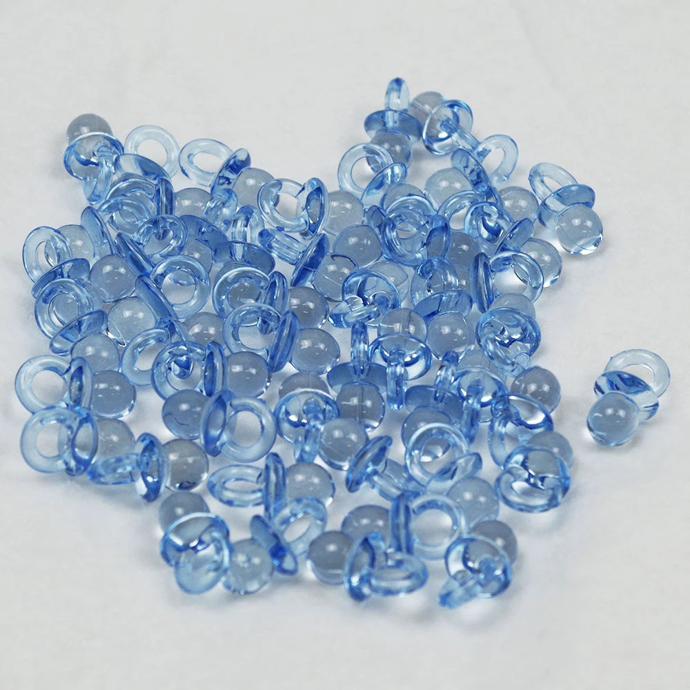 50Pcs Transparent Acrylic Mini Pacifier Baby Shower Girl Boy Birthday Holiday Party Table Decoration Supplies Game Decoration