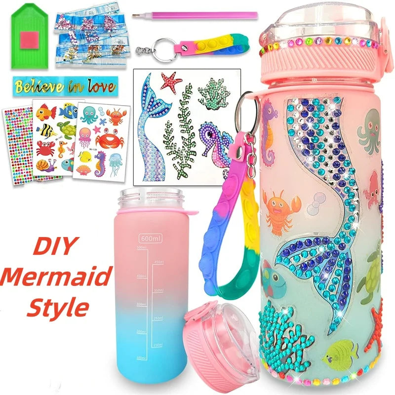 Decorate Your Own Water Bottle Kits for Girls DIY Mermaid Birthday Decorations Arts and Crafts  Toys Christmas Gift