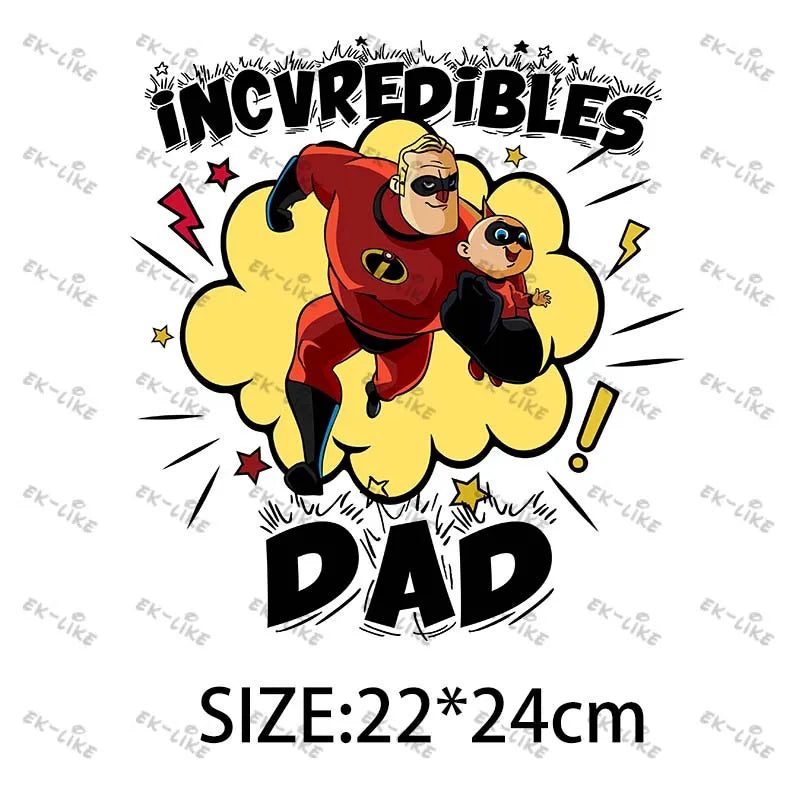 Dad Squad King Lion Toy Story Mickey Stitch Happy Father's Day Iron on Picture on Clothes Strong viscosity Diy Craft