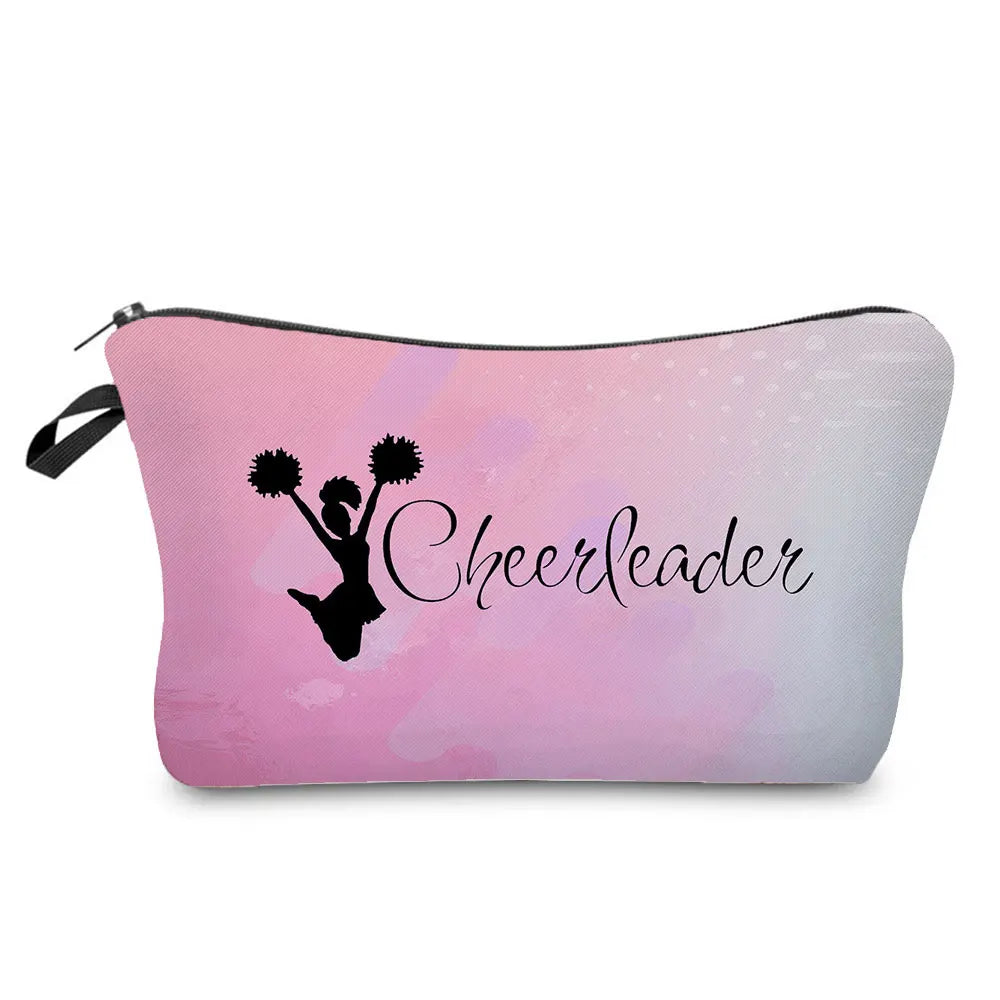Cheerleading Girl Makeup Bag Club Gift Bag Female Portable Custom Pattern Cosmetic Bag Travel Organizer Storage Bag Toiletry Kit