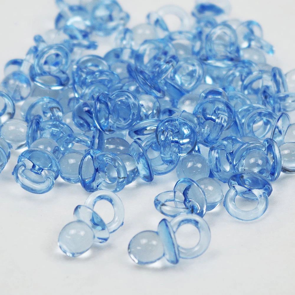 50Pcs Transparent Acrylic Mini Pacifier Baby Shower Girl Boy Birthday Holiday Party Table Decoration Supplies Game Decoration