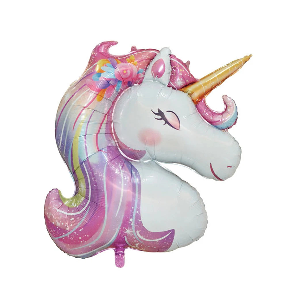 Large Rainbow Unicorn Helium Balloons 40inch Number Foil Balloons Unicorn Theme Birthday Girl Boy Party Decoration Baby Shower