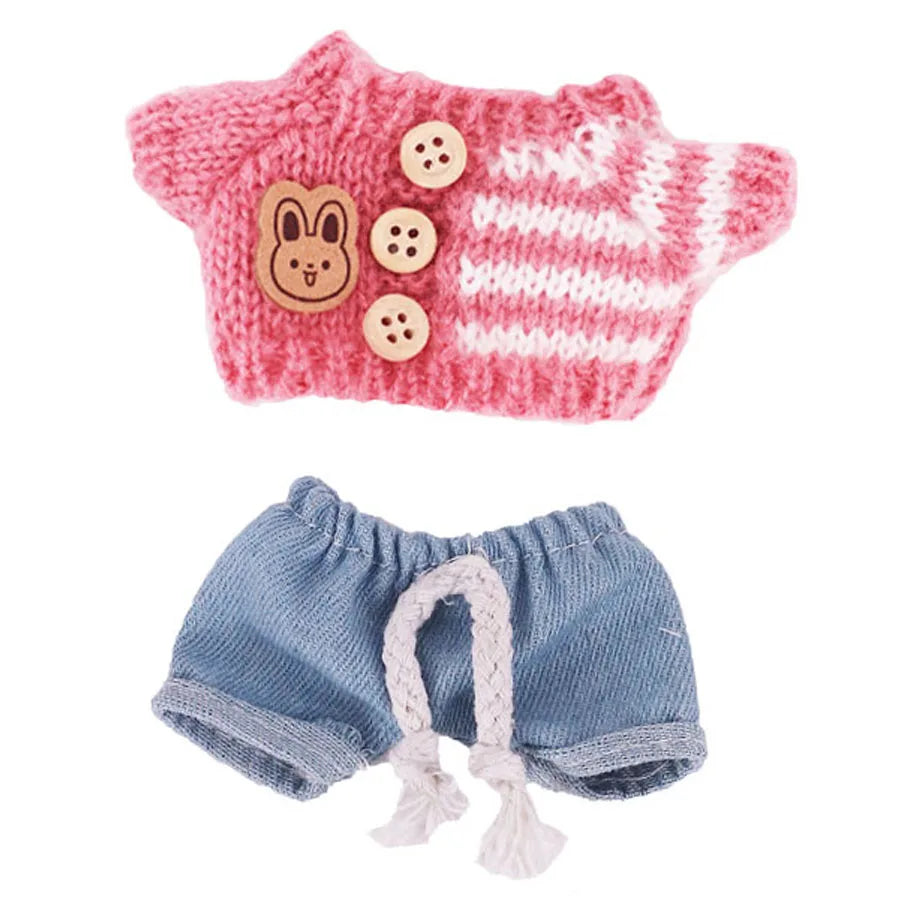 Doll Sweater Pants Shoes set For labubu Clothes 17 cm Doll Accessories,Toys For Girls,Christmas Festival Birthday Present
