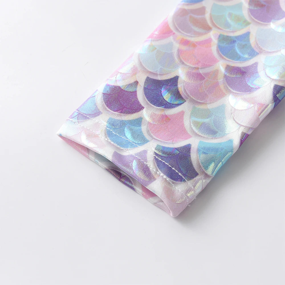 DXTON Autumn Princess Dress Mermaid Children Birthday Party Girls Dress Irregular Layered Prom Kids Long Sleeve Costumes 3-8Y