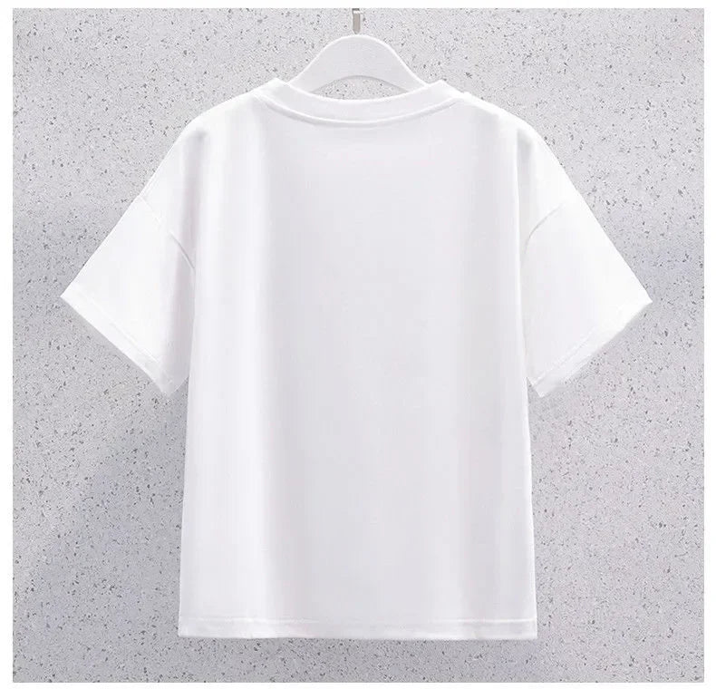 Sanrio Kuromi Kawaii Girls College Style T-shirt Skirt Suit Summer Clothes New Girl Suit Children's Clothes Style Pleated Skirt