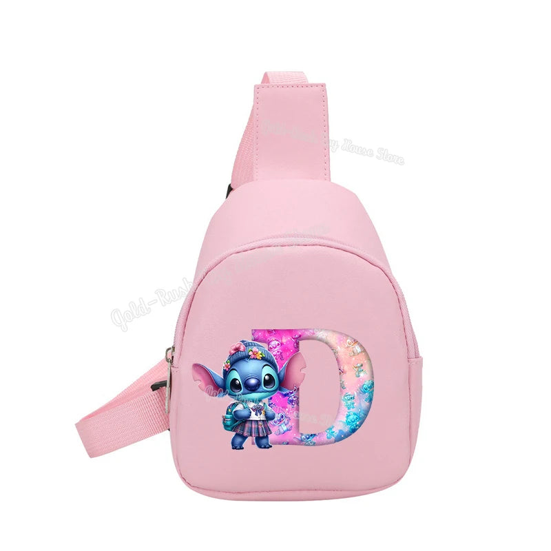 Cartoon Lilo&stitch Pu Chest Bag Mini Outdoor ShoulderBag Boy Girl Satchel Bags Costume Accessories Students Crossbady Bag Purse
