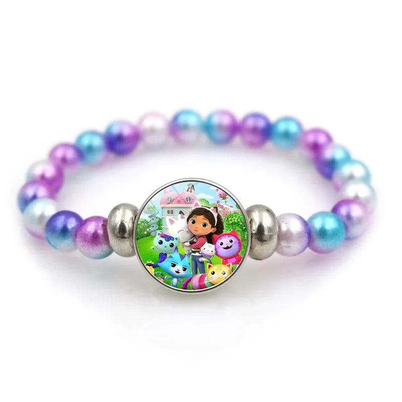 Gabby Dollhouse Bracelet Fashion Beaded Wristband Cartoon Anime Jewelry Accessories Kids Girls Boys Birthday Baby Shower Gifts