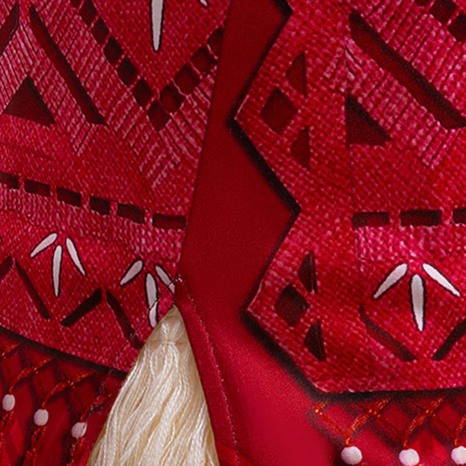 New Movie Moana 2 Dress Girls Cosplay Vaiana Princess Costume Girls One-Shoulder Suspender Dress Accessories Set