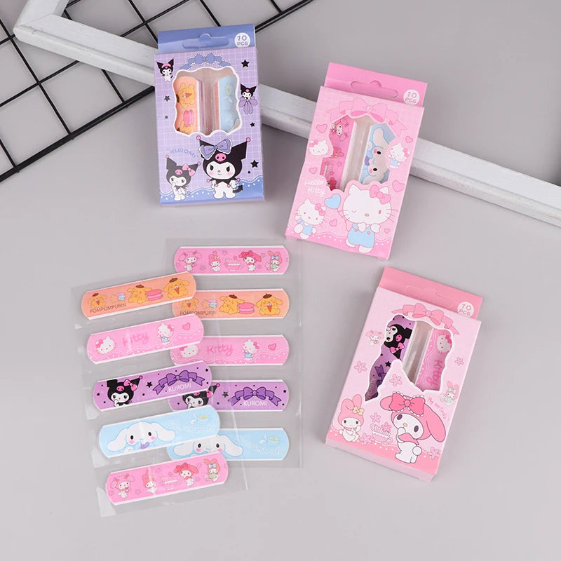 24Pcs Sanrio Cartoon Band Aid Waterproof Breathable Hemostasis Adhesive Bandages First Care Cuts Scratches Band-Aids For Kids