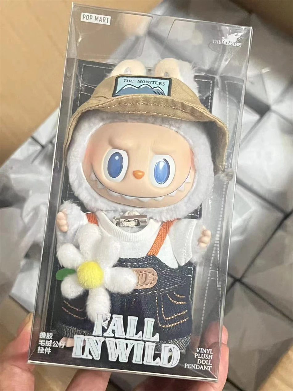 Labubu The Monsters Fall In Wild Series Plush Vinyl Doll Backpack Pendant Decoration Keychain Denim Labubu Fans Collect Gifts