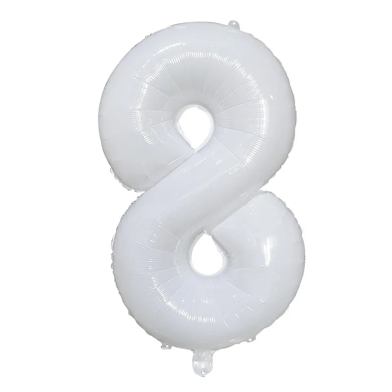 32/40Inch Cream Color Number Balloons 1-9 Large Digital Foil Helium Ball Girl Kids Adult Happy Birthday Party Decoration Wedding