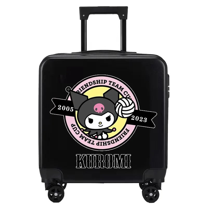 Sanrios New Child Trolley Case Cute Cartoon Kuromi Anime Hello Kittys Universal Wheel Suitcase Boy Girl Password Lock Suitcase