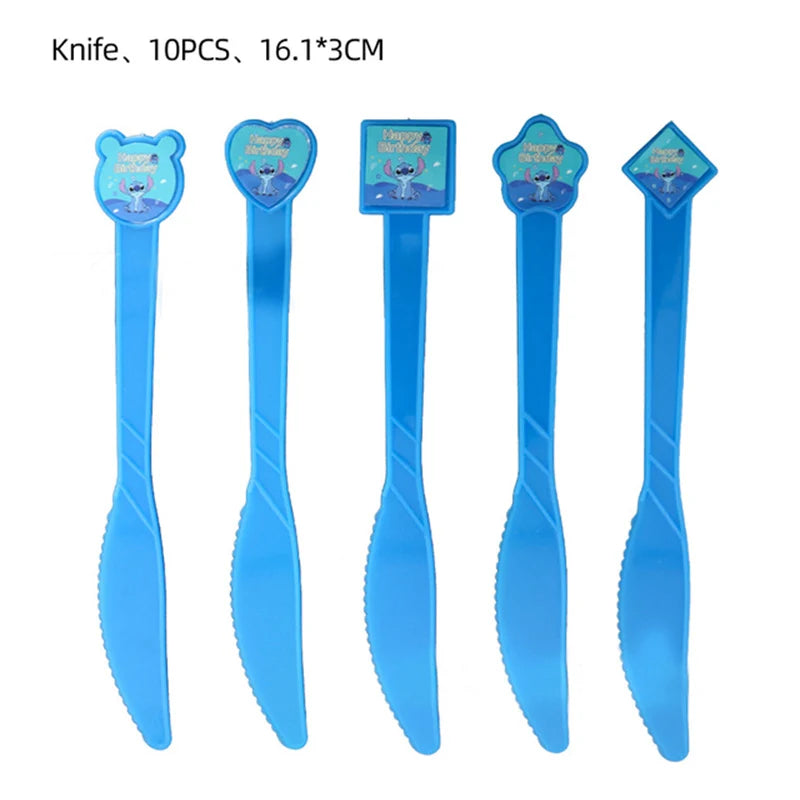 Stitch Birthday Party Decoration Pink Angel&Stitch Theme Event Supplies For Kids Balloon Disposable Tableware Banner Backdrop