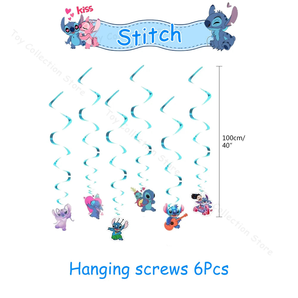 Lilo and Stitch Cartoon Children's Birthday Party Decoration Paper Plate Latex Foil Ballon Tablecloth Baby Shower Party Supplies