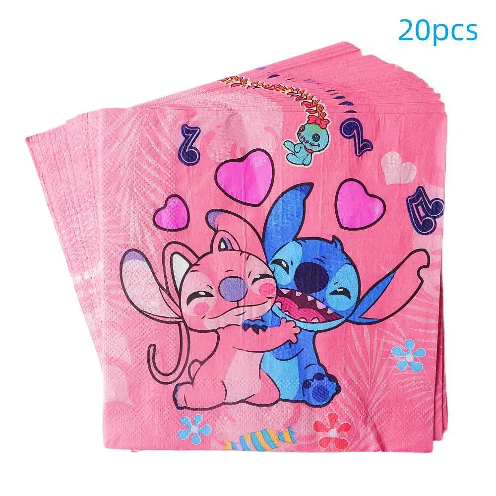 New Lilo&Stitch Birthday Party Supplies Baby Shower Girl's Favorite Digital Cartoon Balloon Set Backdrop Holiday DIY Decoration