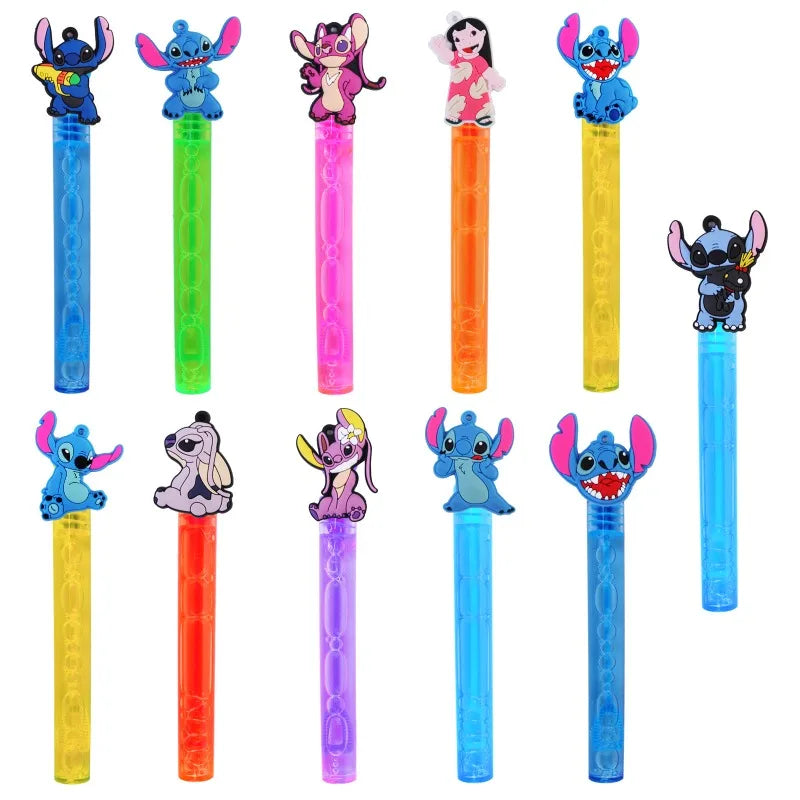 1set Lilo&Stitch Bubble Stick Cartoon Portable Mini Bubble Stick Cartoon Bubble Blowing Stick Children's Toy Birthday Party Gift