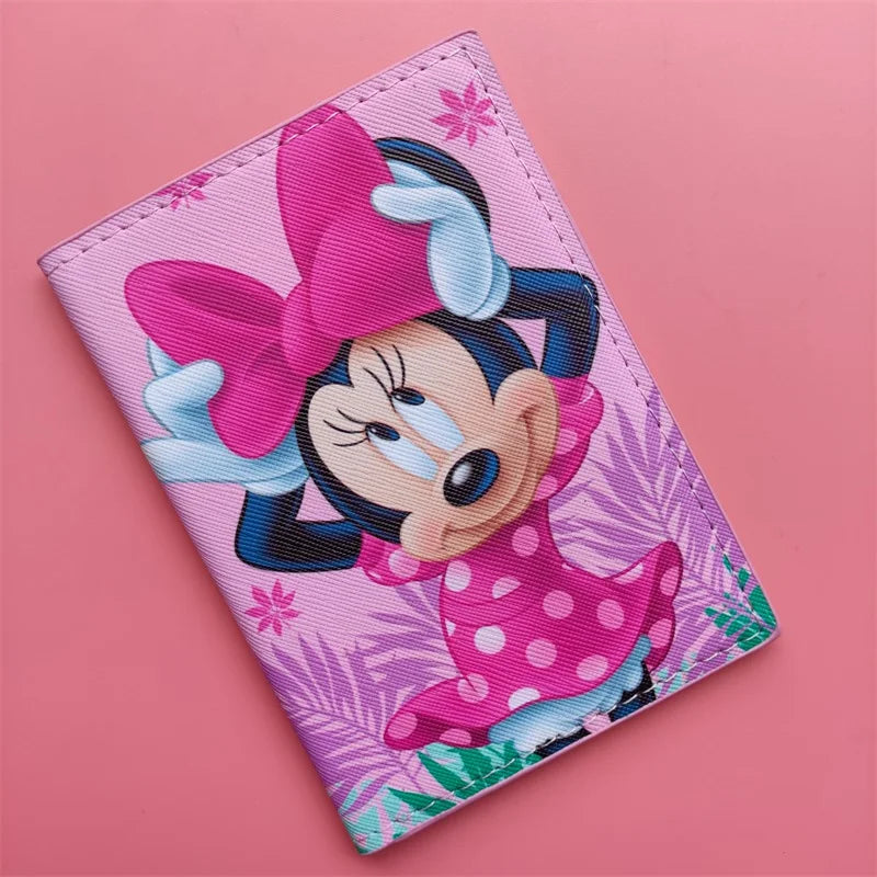 Lovely Minnie Passport Cover for Girls Travel Passport Case Leather Red Cute Passport Wallet Purse Kids Passport Holder