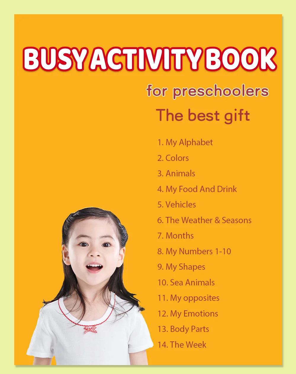 Kids Busy Book Activity Set - Montessori Learning, 14 Themes, Reusable Stickers & Drawing, Gift Box - Early Education Toy