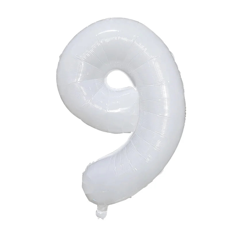 32/40Inch Cream Color Number Balloons 1-9 Large Digital Foil Helium Ball Girl Kids Adult Happy Birthday Party Decoration Wedding