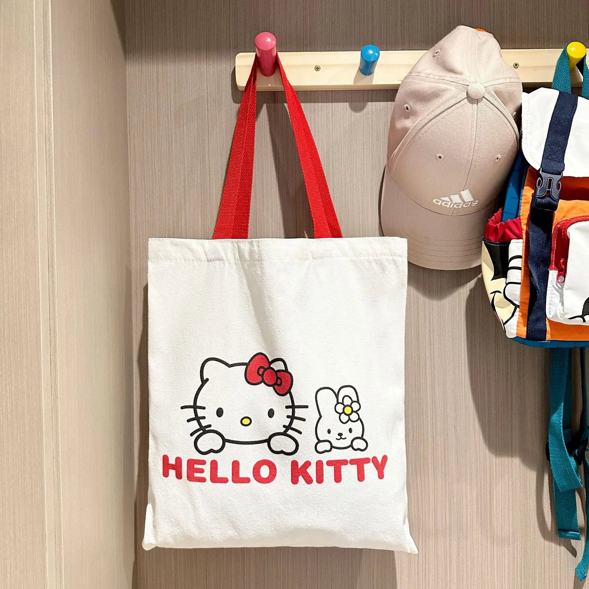 Anime Sanrio Hello Kitty Canvas Bag Zippered Student Book Large Capacity Class Tote Bag Shopping Student Girl Birthday Gifts