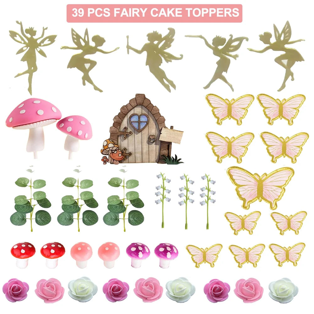 13pcs Pink Butterfly Cake Toppers Happy Birthday Cake Topper 3D Butterfly Decorations for Girls Shower Birthday Cake Decorations