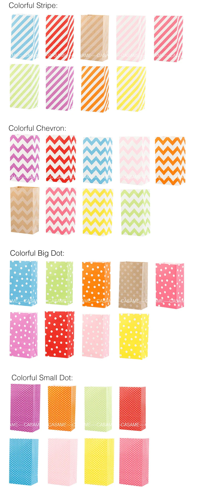 10 pcs Colored Paper Bags Party Favor Bags Goodie Bags Colorful Rainbow Gift Bags Treat Goody Bags for Christmas Birthday