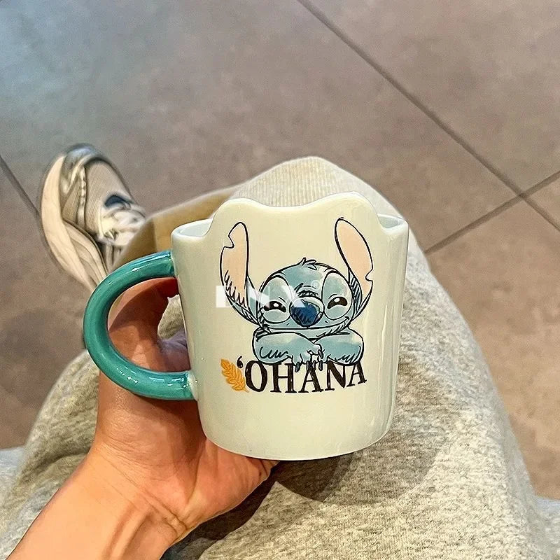 Best Selling Lilo & Stitch Creative Casual Ceramic Mug Office Desk Bedroom Restaurant Boys and Girls Birthday Gift Drinking Cup