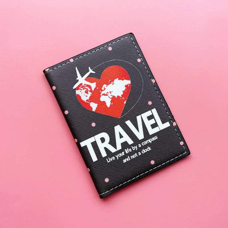 PU Leather Travel Passport Cover Girls Boys Multifunction Credit Card Organizer Case Men Women Passport Holder