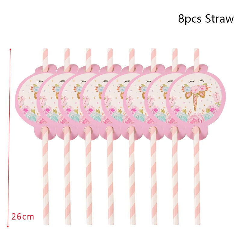 Unicorn Balloon 32inch Number Foil Balloon Set Birthday Party Decor Kids Unicorn Disposable Tableware Baby Shower Party Supplies