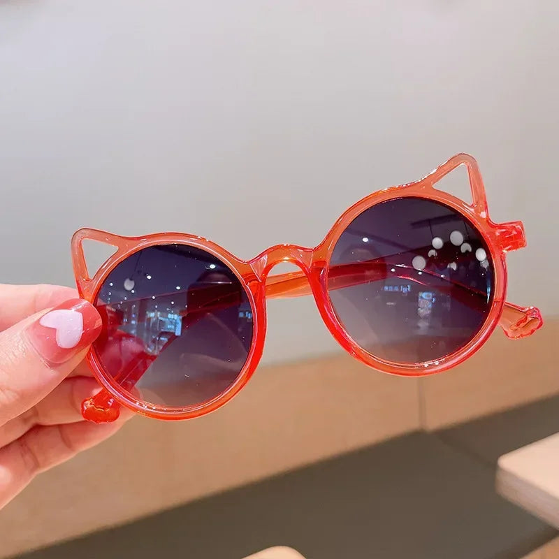 Girls Boys Cute Animal Cartoon Ears Sunglasses Outdoor Sun Protection Children Lovely Vintage Sunglasses Protection Classic Kids