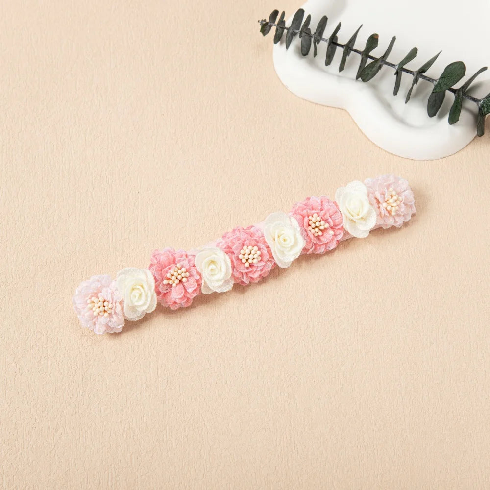 Charming Flower Baby Girl Headband Elastic Nylon Hair Band for Newborns Toddlers Soft Kids Turban Baby Hair Accessories for Girl
