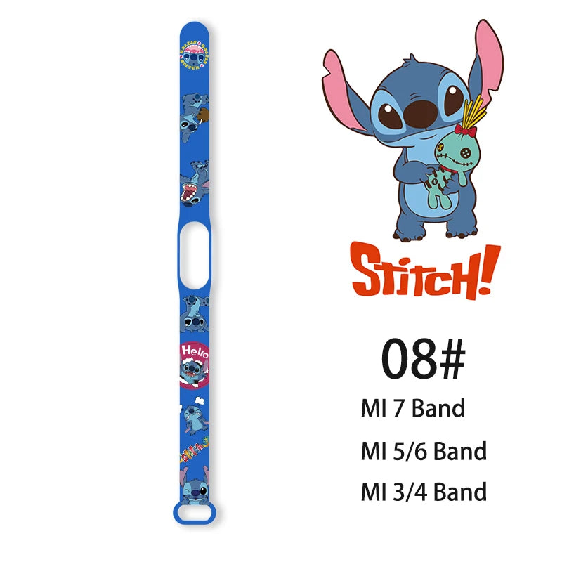Lilo & Stitch Strap for Xiaomi Mi Band 7 bracelet Sport silicone watch wristband Miband wriststrap For Xiaomi mi band 3 4 5 6 7