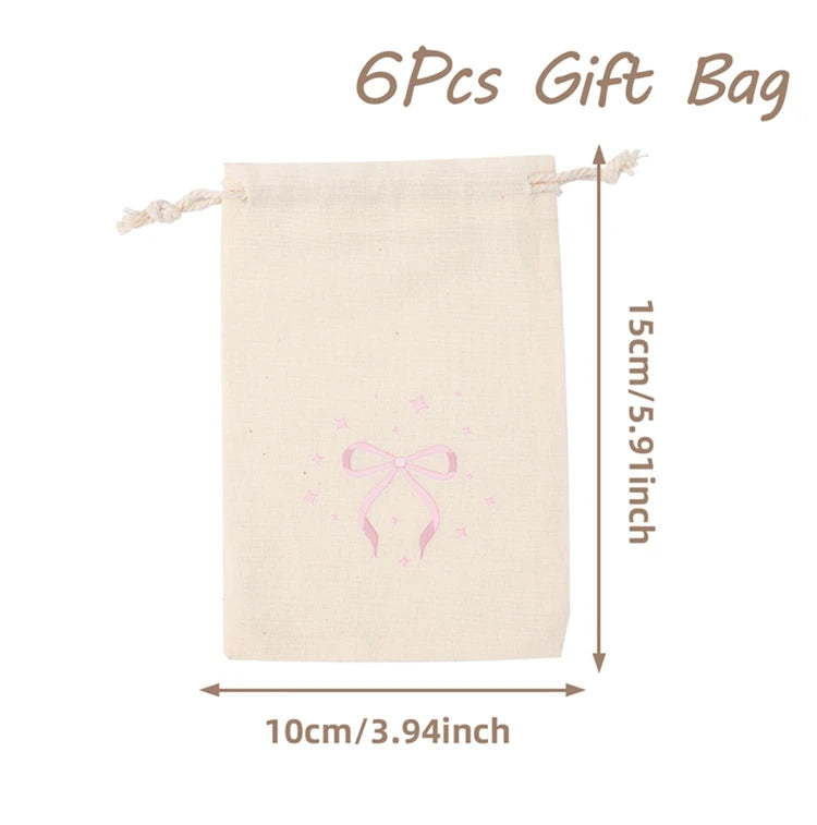 6pcs Animal Dinosaur Unicorn Cotton Linen Gift Bags Birthday Party Decor Kids Wedding Party Favor Bag Baby Shower Gift Bag